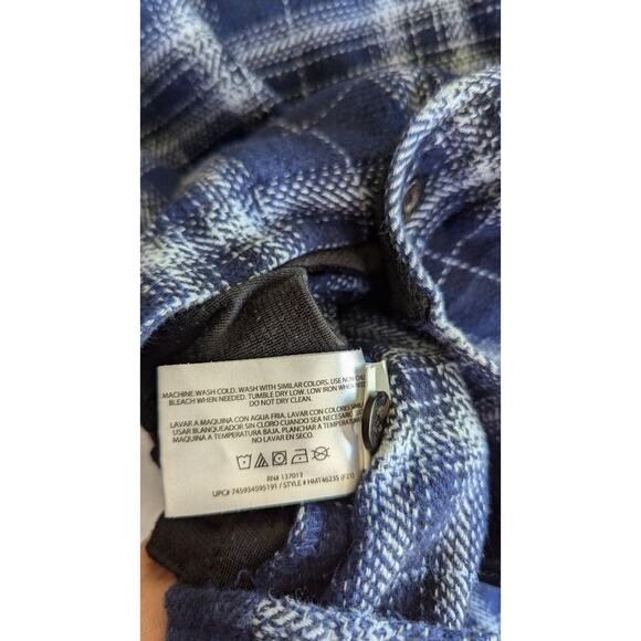 Woolrich Men Shirt XXL Blue Plaid Shacket Heavy Weight Pockets Warm Button Up - Picture 7 of 11